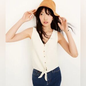 Madewell Texture & Thread Button-Front Tie Tank Top